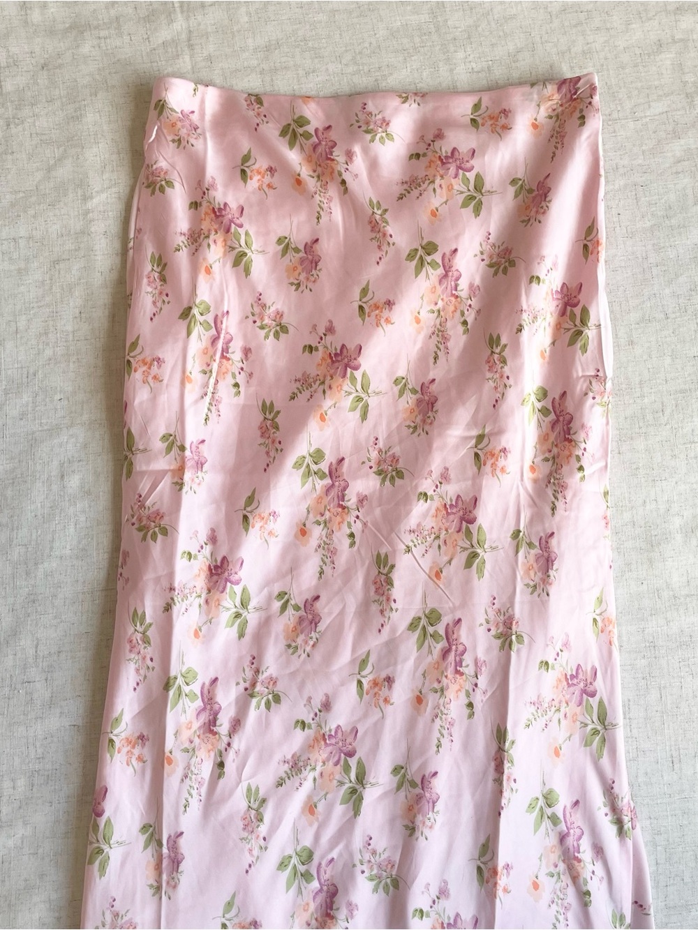 Women's Pink Floral Midi Skirt